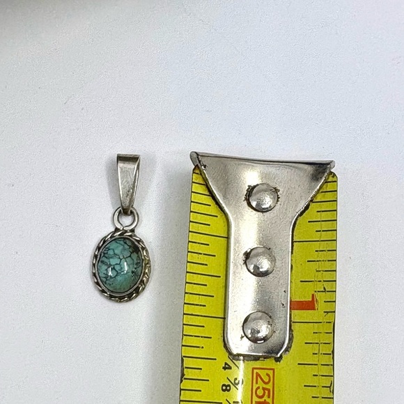 Turquoise and Sterling Silver Pendant - Picture 4 of 5